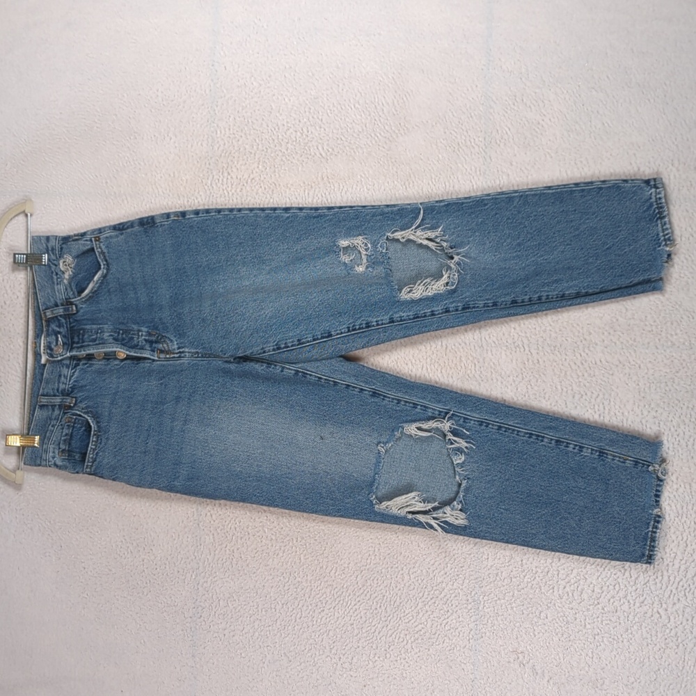 PacSun Women's Distressed Button Fly High Rise Straight Leg Jeans Waist 26
